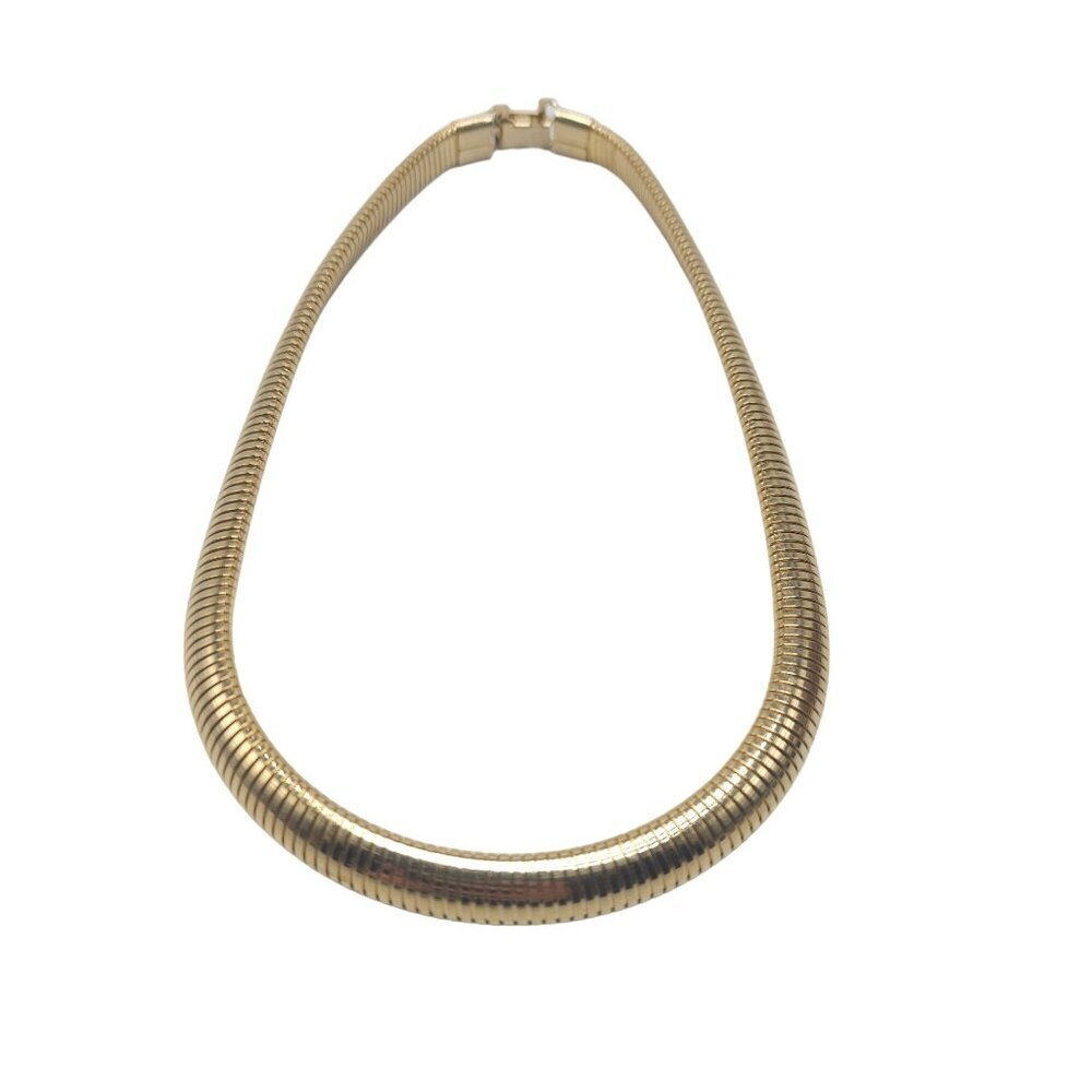 Vintage Egyptian Revival Gold-Tone Snake Chain Necklace 17 in